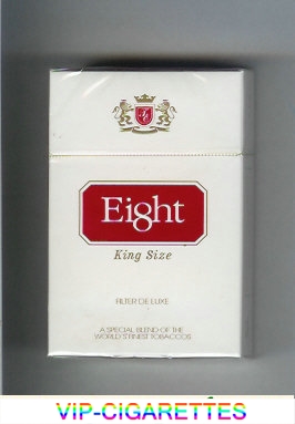 Eight King Size Filter De Luxe white and red cigarettes hard box