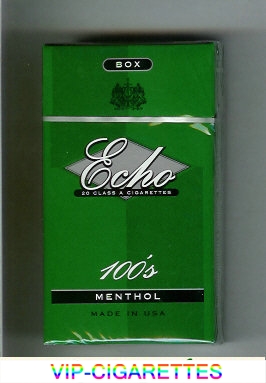 Echo 100s Menthol cigarettes hard box
