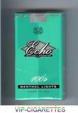 Echo 100s Menthol Lights cigarettes soft box
