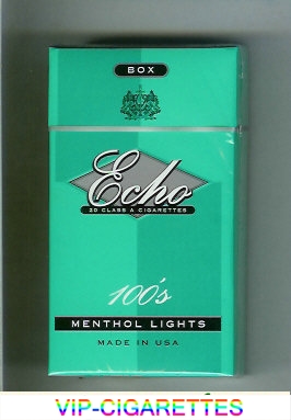 Echo 100s Menthol Lights cigarettes hard box