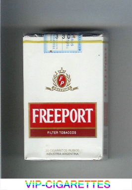 Freeport Filter Tobaccos white and red and brown cigarettes soft box