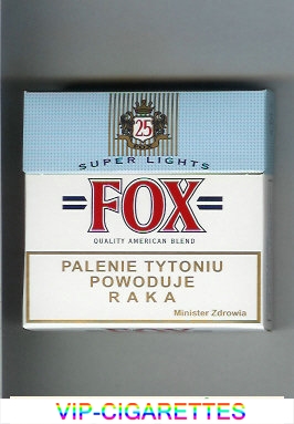 Fox Super Lights 25s Quality American Blend cigarettes hard box