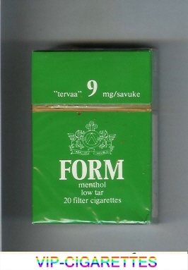 Form 'Tervaa' 9 mg Savuke Menthol cigarettes hard box