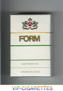 Form Light Menthol American Blend white cigarettes hard box