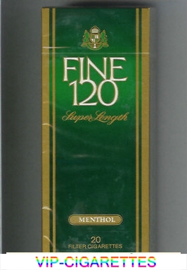 Fine 120s Super Lenght Menthol cigarettes hard box