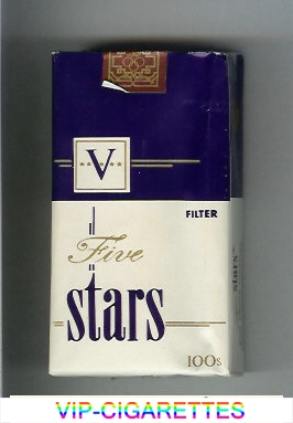 Five Stars V Filter 100s cigarettes soft box