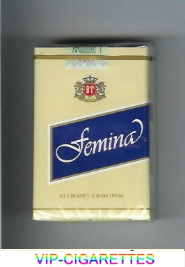 Femina yellow and blue cigarettes soft box