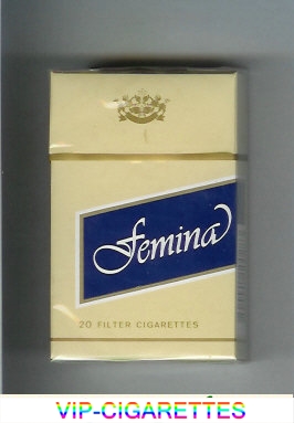 Femina yellow and blue 20 Filter cigarettes hard box