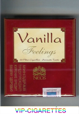 Feelings Vanilla cigarettes wide flat hard box