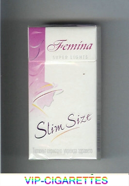 Femina Super Lights Slim Size 90s cigarettes hard box