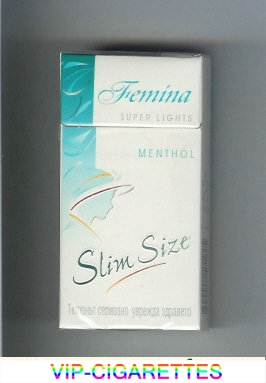 Femina Super Lights Menthol Slim Size 90s cigarettes hard box