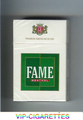Fame Premium American Blend Menthol Cigarettes hard box