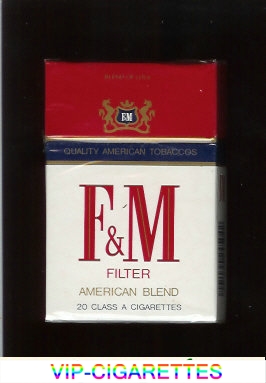 F&M F and M Filter American Blend cigarettes hard box