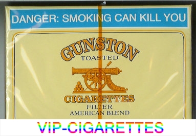 Gunston Toasted Cigarettes Filter American Blend yellow wide flat hard box