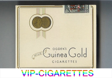 Guinea Gold Golden's Mild cigarettes wide flat hard box