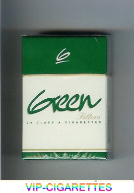 Green Filters Menthol cigarettes hard box