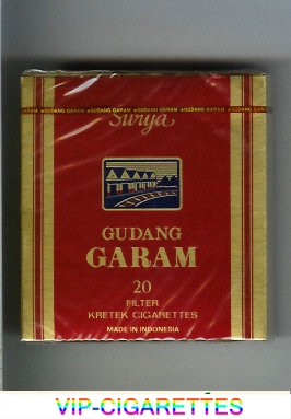 Gudang Garam Surya 20 Filter red cigarettes wide flat hard box