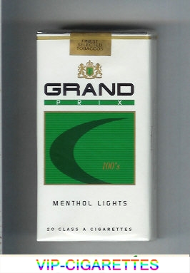 Grand Prix 100s Menthol Lights cigarettes soft box