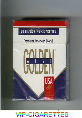 Golden West Premium American Blend USA white and blue cigarettes hard box