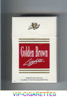 Golden Brown Lights American Blend white and red cigarettes hard box