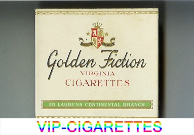 Golden Fiction Virginia Cigarettes wide flat hard box