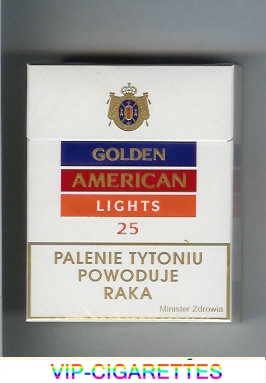 Golden American Lights 25s cigarettes hard box