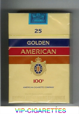 Golden American 100s 25 cigarettes hard box