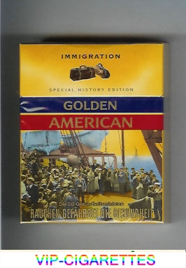 Golden American Special History Edition Immigration 25s cigarettes hard box