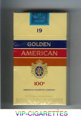 Golden American 100s 19 cigarettes hard box