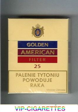 Golden American Filter 25s cigarettes hard box