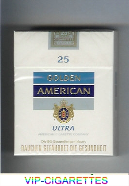 Golden American Ultra 25s cigarettes hard box