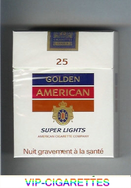 Golden American Super Lights 25s cigarettes hard box