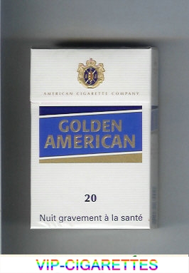 Golden American 20 white and blue cigarettes hard box