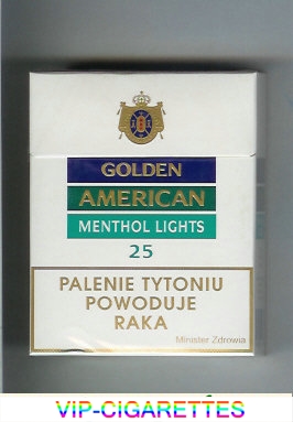 Golden American Menthol Lights 25s cigarettes hard box