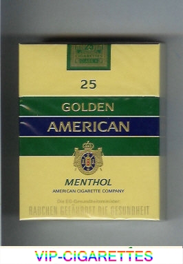 Golden American Menthol 25s cigarettes hard box