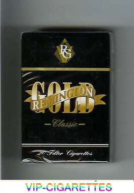 Gold Remington Classic black cigarettes hard box