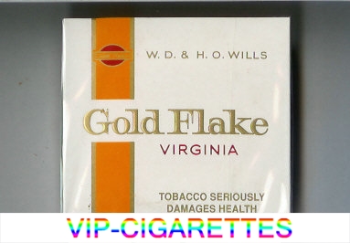 Gold Flake Virginia white and yellow cigarettes wide flat hard box