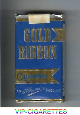 Gold Ribbon An Alhambra Product 100s cigarettes soft box