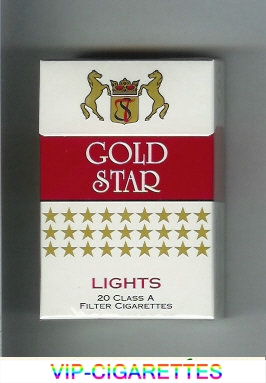 Gold Star Lights Cigarettes hard box