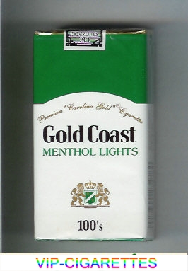 Gold Coast Menthol Lights 100s Premium 'Carolina Gold' Cigarettes soft box