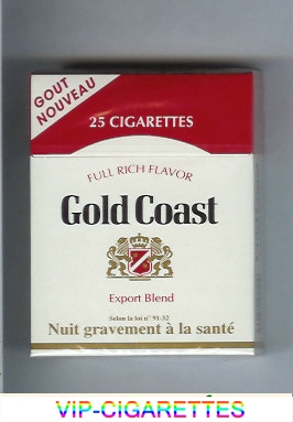 Gold Coast Full Rich Flavor Export Blend 25s cigarettes hard box