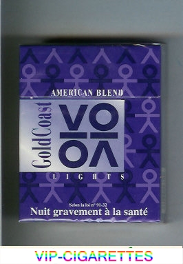 Gold Coast VO Lights American Blend 25s Cigarettes hard box