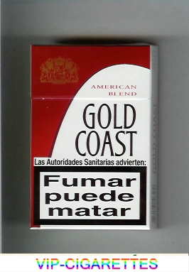 Gold Coast American Blend white and red Cigarettes hard box