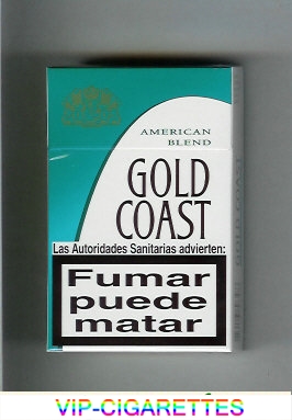 Gold Coast American Blend white and green Cigarettes hard box
