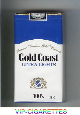 Gold Coast Ultra Lights 100s Premium 'Carolina Gold' Cigarettes soft box