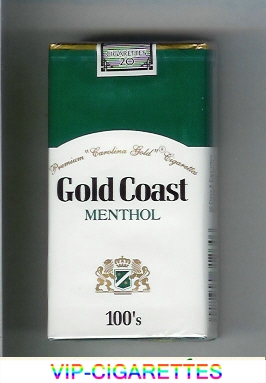 Gold Coast Menthol 100s Premium 'Carolina Gold' Cigarettes soft box