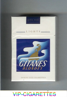 Gitanes Blondes Lights white and blue cigarettes hard box