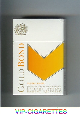 Gold Bond Super Lights white and yellow cigarettes hard box