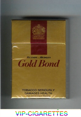 Gold Bond Benson and Hedges gold and red cigarettes hard box