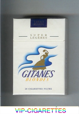 Gitanes Blondes Super Legeres white and blue cigarettes hard box